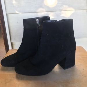 ZARA Black Suede Heeled Boots